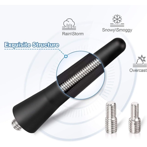 Bil FM Dab-antenne Bilradioantenne 6,5 cm Minikort Bilantenne med Kraftfuld FM/AM/Dab (FMY) - Perfekt