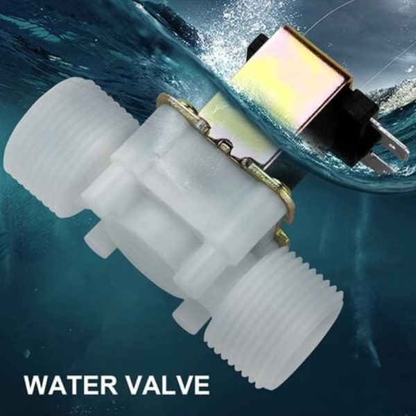 TS-Magnetventil 12 V DC Plast 3/4 '' DN20 Normalt Lukket N/C Flowkontakt Vandindløb Hurtig Tilslutning