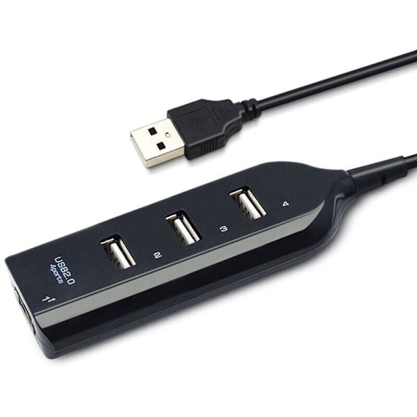 (Musta) USB 2.0 Korkea Multi-USB Multi-USB -sovitin 4 porttia kannettavalle tietokoneelle Vastaanotin IT-tarvikkeet{HH}