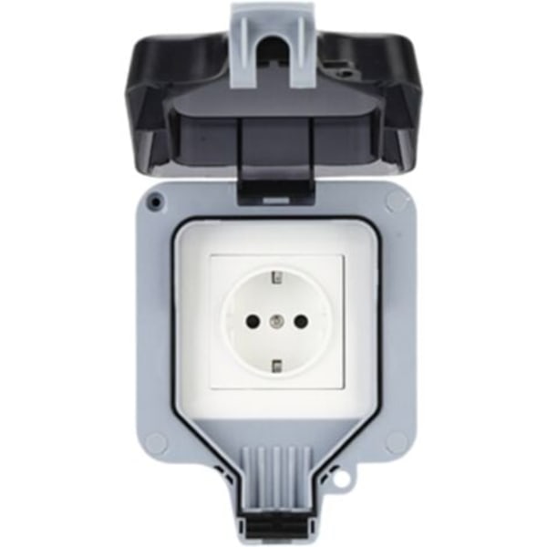 IP66 Enkel rads innfelt boks for utendørs bruk, sprutsikker, regntett, veggkontakt, USB-port