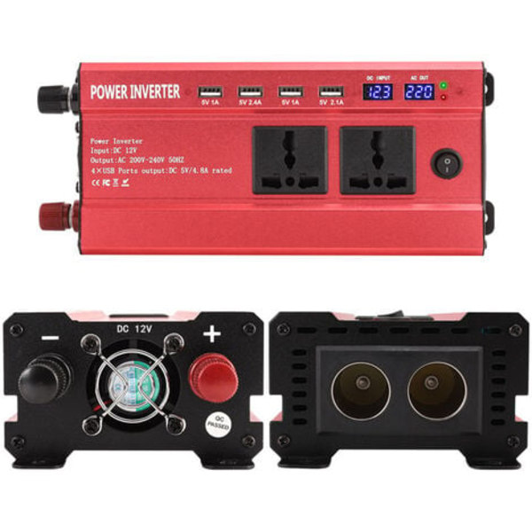 TS-1200W älykäs LCD-kaksoisnäyttö digitaalinen 4USB-liitäntä auto koti sähkökatkos ulkona energiantuotanto invertteri virtalähde NP