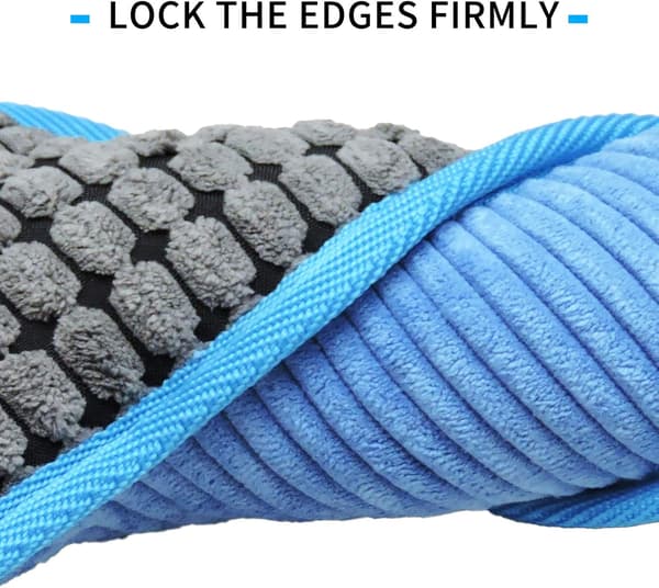 Dog Toy, Corn Kernel Chew Resistant Bone Shaped Dog Squeaky Toy, Interactive Dog Bone for Small and Medium Dogs (Blue)