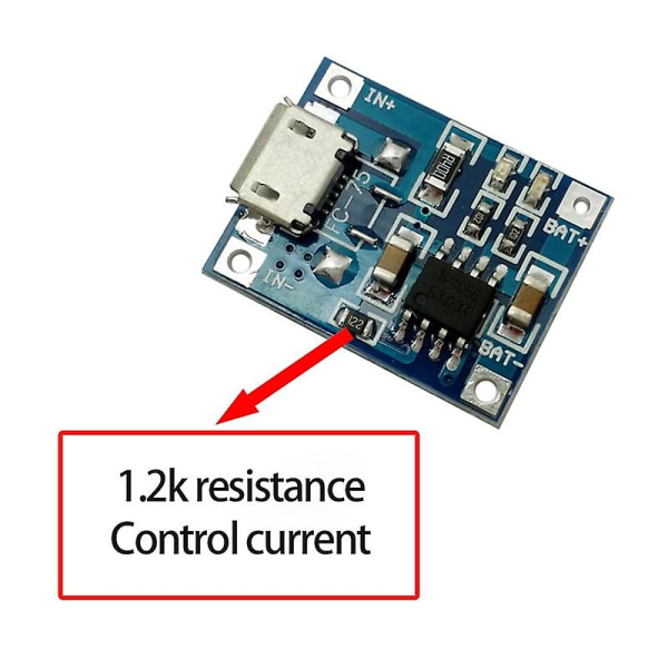 1a 18650 Lithium Battery Protection Board Type-c/micro/mini USB Laddningsmodul Tp4056 Med skydd En platta Modul 5st
