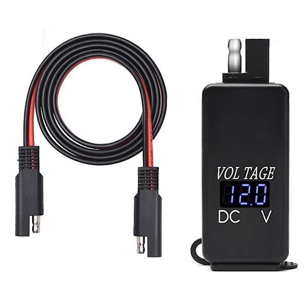 TS-Sae til USB Adapter med Voltmeter Motorcykel Hurtig Afbryderstik med Vandtæt Dobbelt USB Oplader