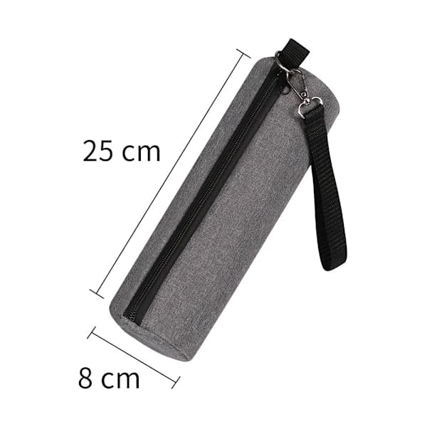 Isolerad burkkylväska med PEVA-foder Bärbar cylindrisk hållare för öl, läsk och flaskor Picknick Strand Resa Grå Grey