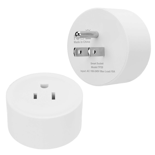 Mini Smart Plugg 10A WiFi Uttak Fjernkontroll Overbelastningsvern Timer for Hjem Kontor US-kontakt