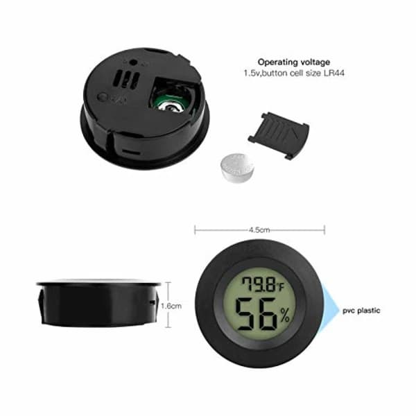 2-pakning Mini Termometer Hygrometer Kjøleskap Fryser Elektronisk