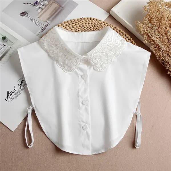 Set of 2 Women's Blouse Collars - Detachable Pointed Collar Basic - Collars for Women - Ruffles / Frills ...