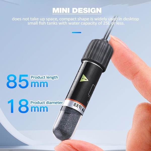 Mini-akvaariolämmitin | Termostaatti 10W USB-ladattava sauva lämmitykseen | Tilaa säästävä lämmitystyökalu akvaarioille ja pienille akvaarioille