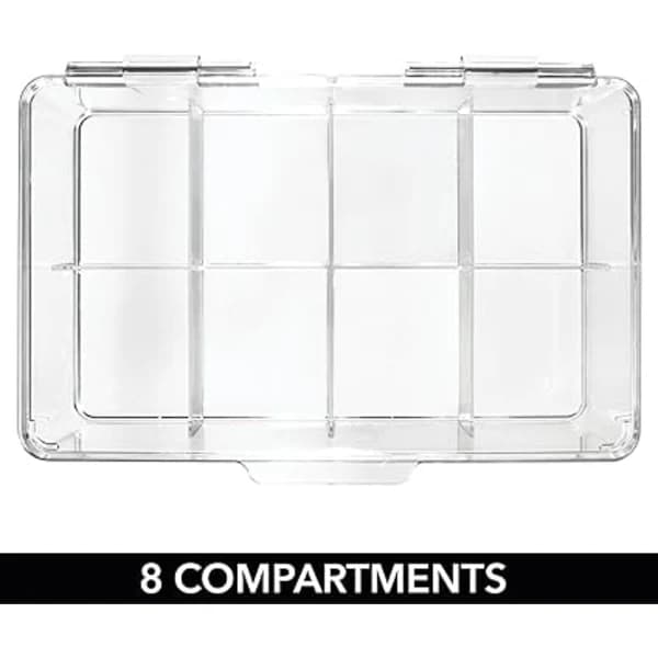 Transparent teboks med 8 rom - oppbevaringsboks i plast - FA-