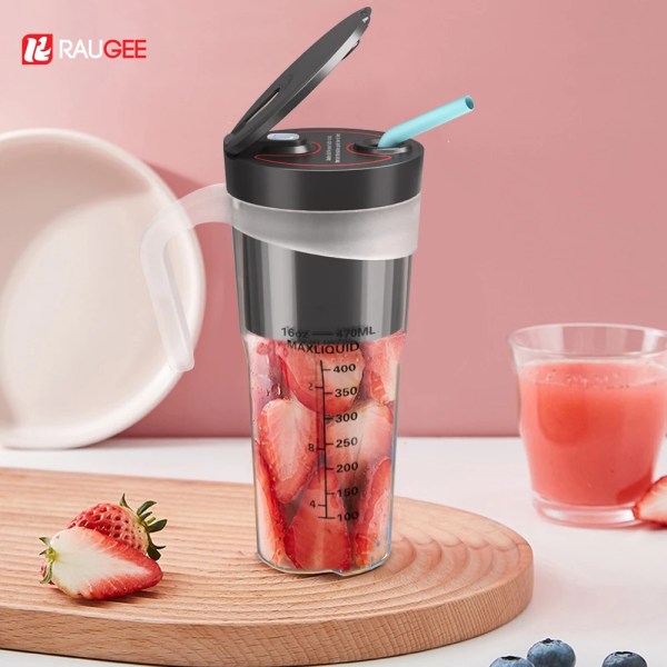 Bärbar Smoothies Blender Mini Fresh Juice Blender Laddare Mixer Maskin för Smoothies Frukt Juicer elektrisk blender Black