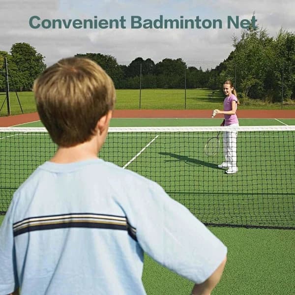 Foldbart badmintonnet, bærbart, justerbart volleyballnet, træningsnet til have, skolegård, udendørs sport 6,1 x 0,76 m (Grøn)