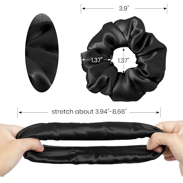 6-pak scrunchies til kvinder, satin scrunchies hårelastikker blødere og glattere end silke hårelastikker