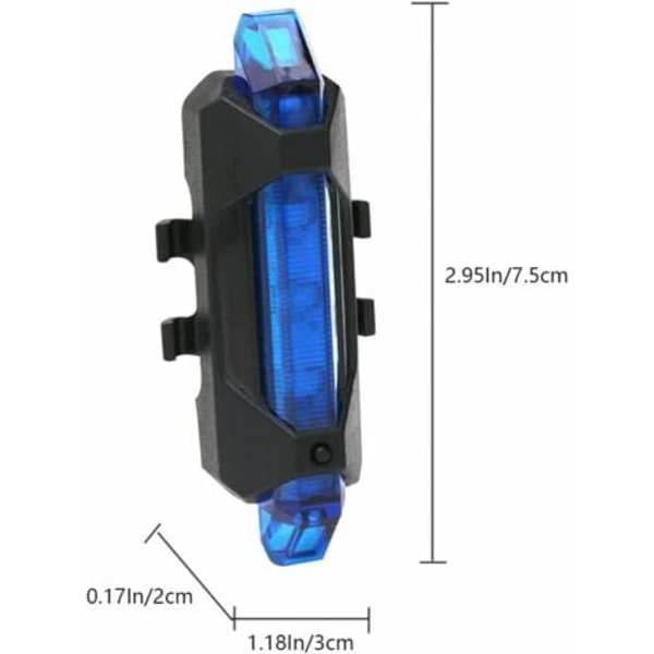 TS-Sykkelbaklys, vanntett sykkelbaklys for LED-kombinasjoner, LED-fjellbaklykt, 2 stk (blå)