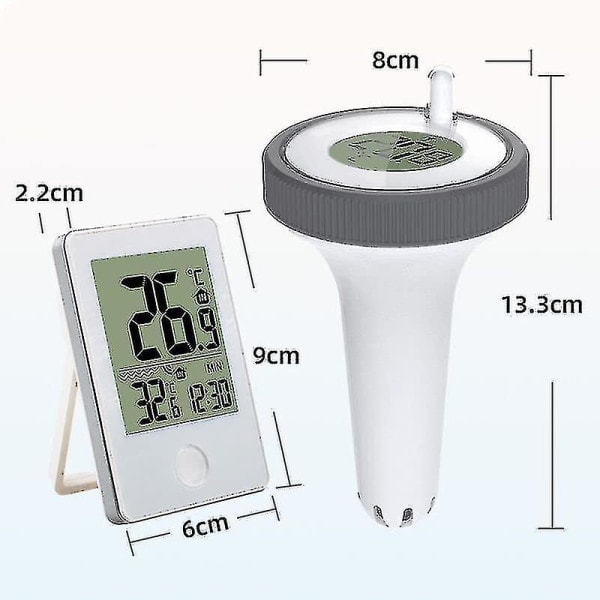 Pooltermometer Digital WiFi-termometer med digital pooltermometer, LCD-skärm, IPX7 flytande termometer för pool
