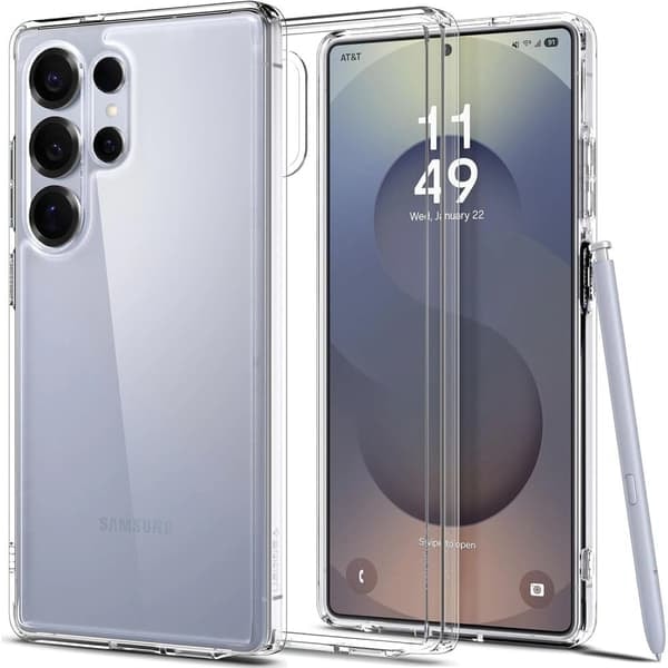 TS-Spigen Ultra Hybrid Cover med stødabsorberende hjørner til Samsung Galaxy S25 Ultra - Klar