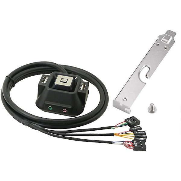 TS-Desktop Computer Case Switch, reset HDD-knap med dobbelt USB-porte, tænd/sluk-knap, lydporte F