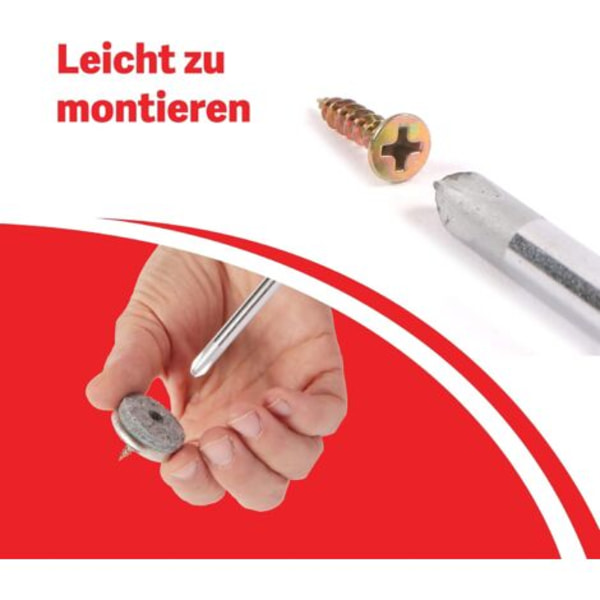 Møbeldupper i filt - 22 mm diameter filtpuder til møbelben. Gulvbeskyttere til 5 mm tykke stoleben.
