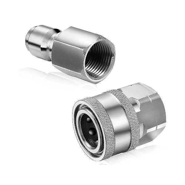 8 stk NPT 3/8 tommer rustfrit stål han-hun hurtigkoblingssæt højtryksvaskere adaptere (indre og ydre gevind)