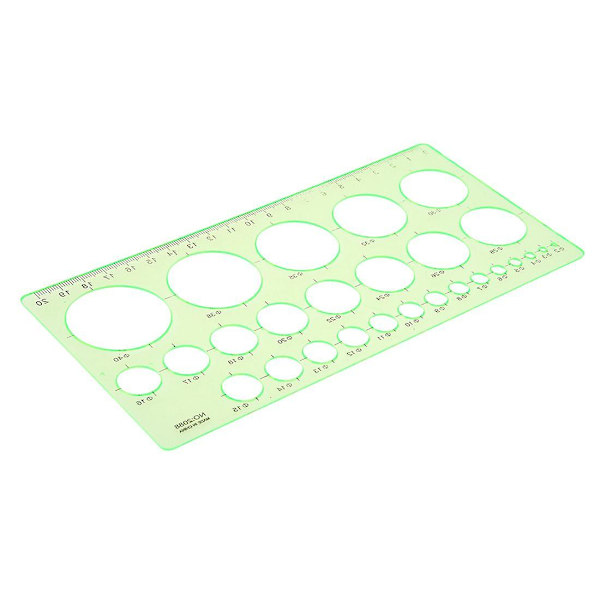 TS-Grön Plast Student Rektangel Form Ritmall Linjal