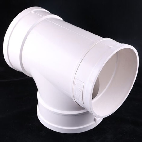 TS-Ø75mm Kanalforbindelse 3-vejs splitter (90 grader) xd - Rund Kanalforbindelse - Udsugningsventilator - Ventilations T-stykke til Tørr