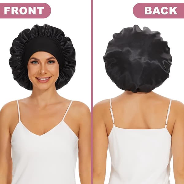 4 st sovmössor i satin, justerbara, elastiska, mjuka - för lockigt hår, hårvård, mössa för kvinnor
