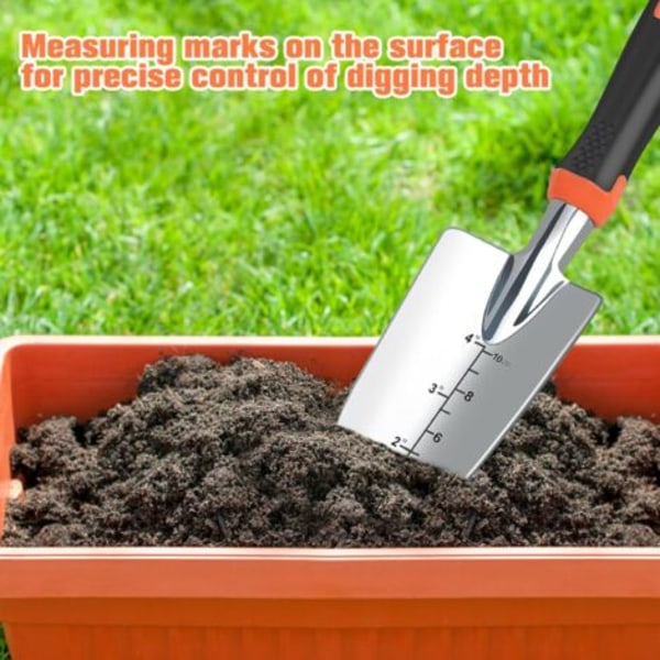 Liten Hagespade, Hageverktøy for Hånd, Hagespade med Ergonomisk Håndtak Hageverktøy for Planting, Omplanting, Luking, Løsne Jord (O