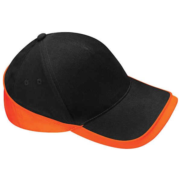 Beechfield Unisex Teamwear Competition -lippis Baseball / Päähine Musta/Oranssi Black/Orange One Size