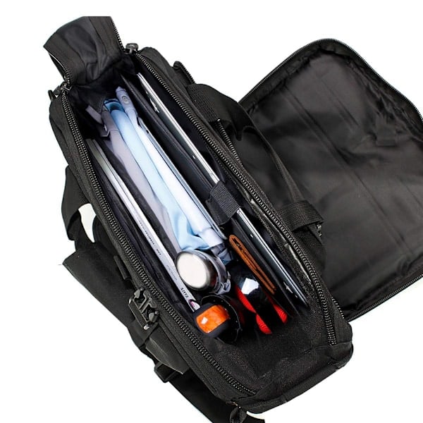 Multifunktionell herr nylon axelväska laptop messenger väska handväskor laptopväska skolväska stor nog för 15,6 \" laptop/kamera (svart)