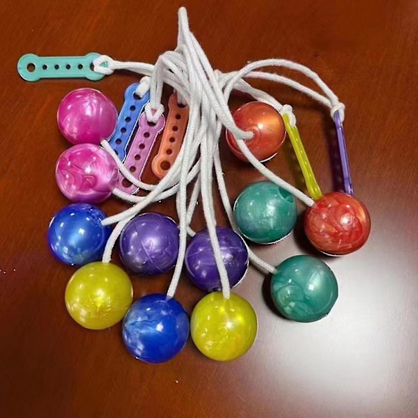 6 st Sinknap Små Boll ABS Leksak Ljudeffekt Intressant Hög Hastighet Rotation Säker Lindra Tråkighet Avkoppling Pro-clackers Boll - Slumpmässig Färg