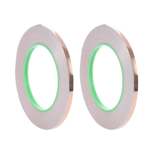 TS-2x Kobberfolie Tape Med Ledende Lim (6mm X 33 meter) - Håndværk, Glasmosaik, Lodning, E