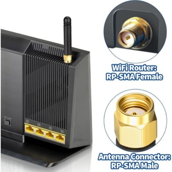 TS-Antenne WiFi Mini Dual-Band 2.4GHz 5GHz 5.8GHz 2dBi MIMO RP-SMA Hann for WiFi-ruter Trådløst Nettverkskort IP-Kamera Sikkerhet USB-Adapter Moni