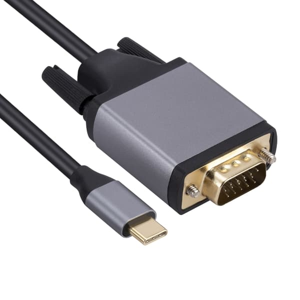 Metal Type C til VGA-konverter Type C til VGA Han-adapter 180cm Kabel
