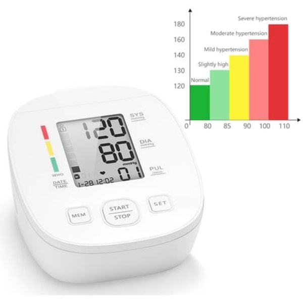 TS-Tensiometer Professionel Arm, Elektronisk Arm Blodtryksmåler til Hjemmebrug, Stor Justerbar Manchet 22-42 cm, Overvågning af Frekvens C