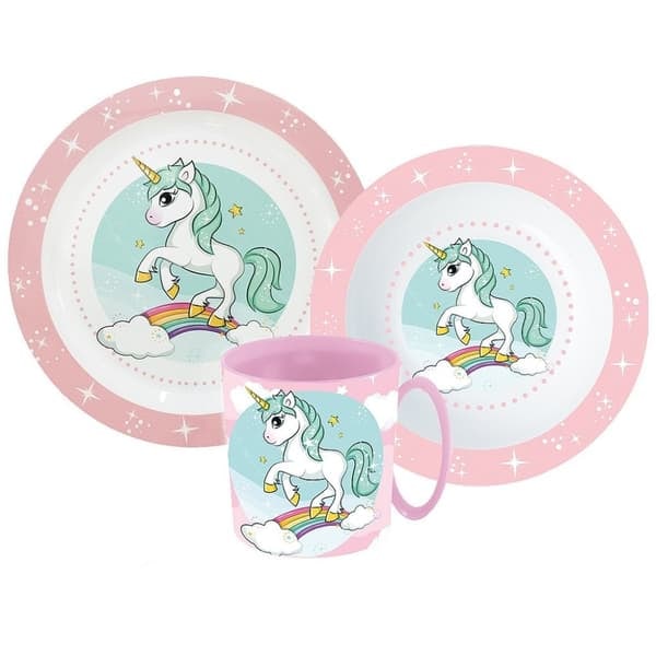 Unicorn Servicesæt med krus 350 ml, mikroplast sæt