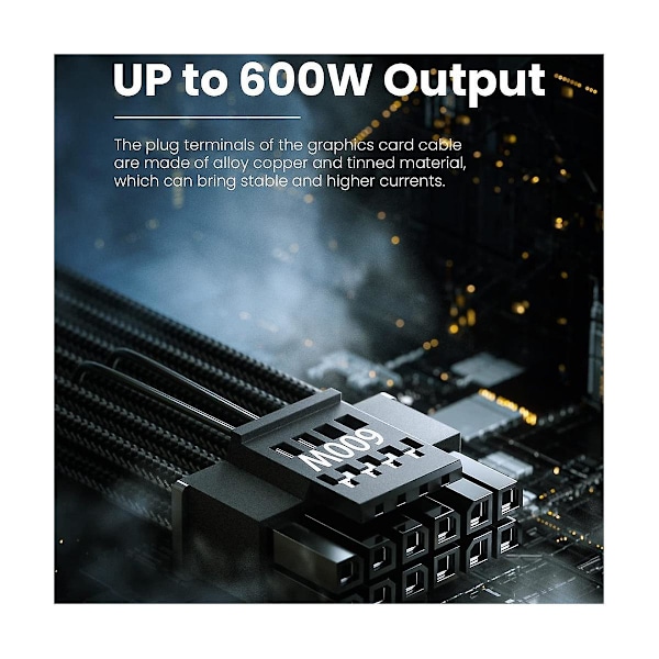 TS-3090 Gpu 16pin (12+4) 600w 12vhpwr Suojattu kaapeli kampoilla Rtx 3090ti Rtx 4080 4090 Pci-e Gen -näytönohjaimille