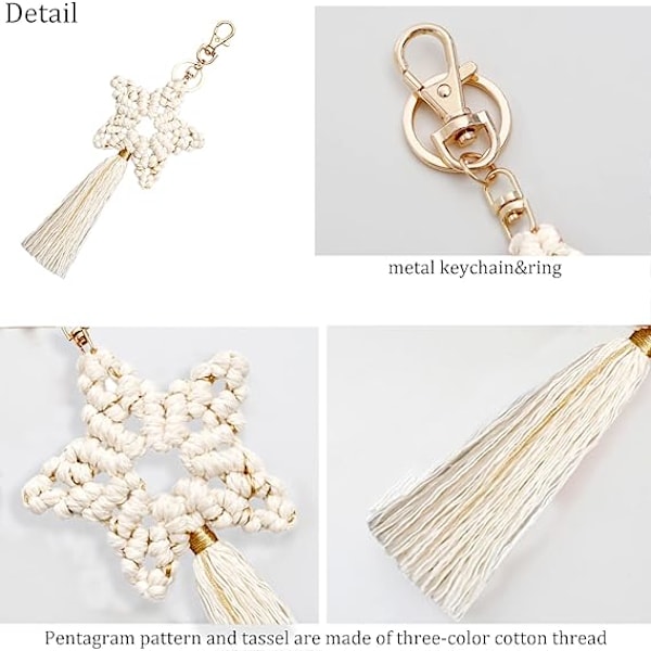 Nøglering Håndlavet Boho Tassel Taske Charm Nøglering Bilnøglering til Kvinder