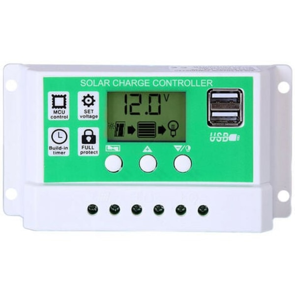 TS-30A Lataussäädin Aurinkopaneelisäädin lyijy-/litiumakulle 12V/24V Älykäs lataussäädin LCD-näytöllä ja kaksois