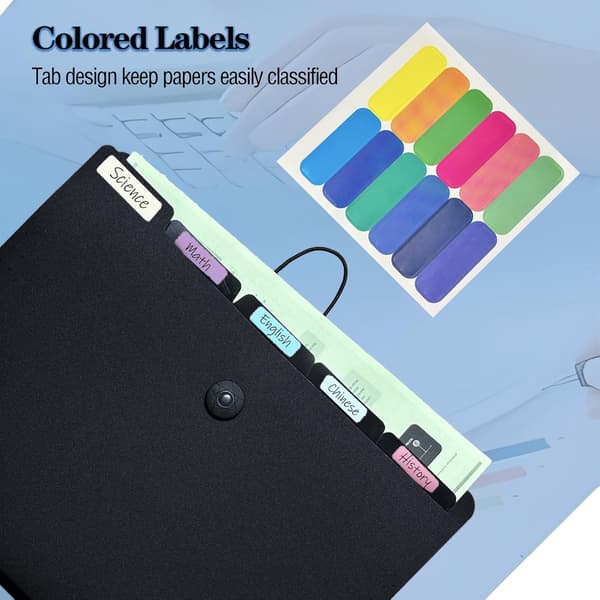 A4 Expanding Document Folder, 3-pack File Organizer, 5 Compartment Document Organizer, Portable Filing Folders for Paperwork