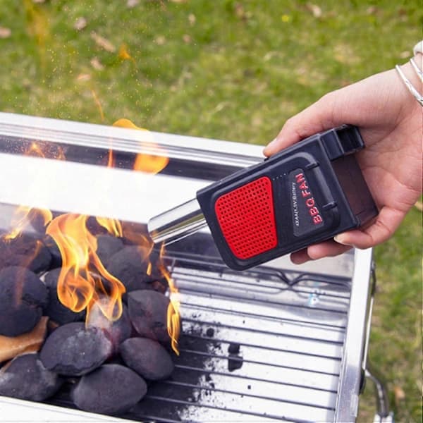 Bærbar elektrisk BBQ-blæser ABS håndholdt kulildblæser til grill, picnic, camping, pejs 17,2 cm