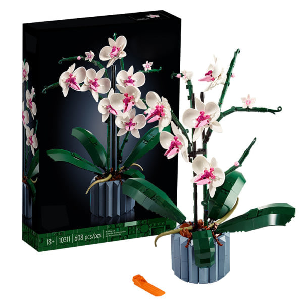 Orkide Byggklosser Blomster Sukkulenter Byggklosser i Potter Passer for 10311 Romantisk Sett Samlet Byggklosser Lekevarer Jentegaver