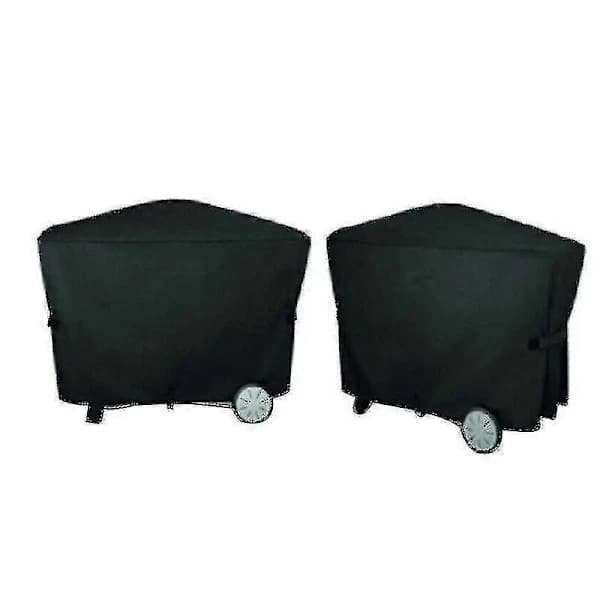 Grillovertræk til Weber Q2000 Q3000, vandafvisende UV-resistent polyester med stropper til udendørs brug, sort 112,4 x 64,1 x 95,6 cm