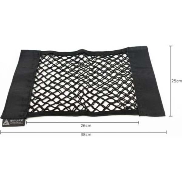 Set med 2 svarta nätfickor - svart - Stabil passform (38 x 25 cm)