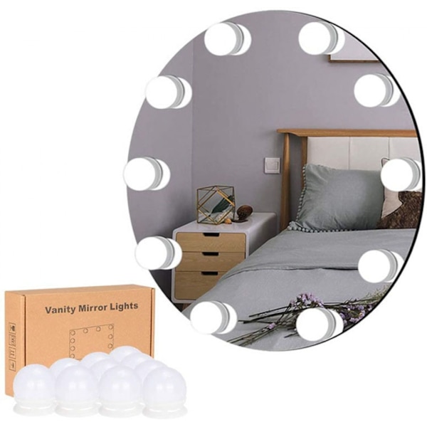 Hollywoodspegel med 12 lampor Sminkbordslampa Toalettspegellampor (Endast lampor)