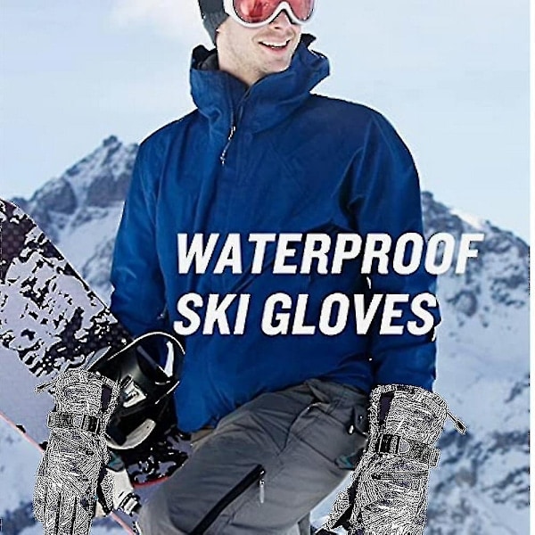 Vattentäta skidhandskar för män och kvinnor, varma vinterhandskar för snowboardåkning