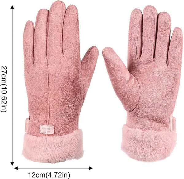 Opvarmede handsker, USB genopladelige, 3 varmeindstillinger, polyester vintervarme til cykling og udendørs aktiviteter, pink