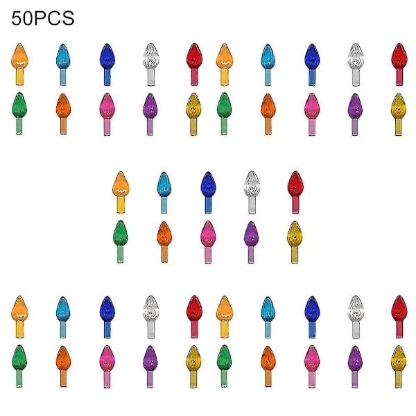 Kreativa Hobby Keramik Julgran Ersättningslampor, Medium Twist Ljusdekorationer, Blandade Färger, 50-pack