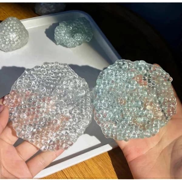 Håndlavede trykaflastningsbolde, Squishy Stress Relief Sensorisk Legetøj Klemmebolde Transparent
