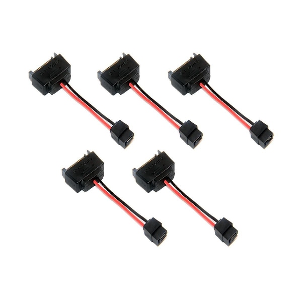 TS-5kpl Sata 15pin Uros - 6pin Sata Kaapeli Sata 15 Pin - 6 Pin Virtasovitin Kaapeli Kannettavan Tietokoneen CD-ROM-asemalle