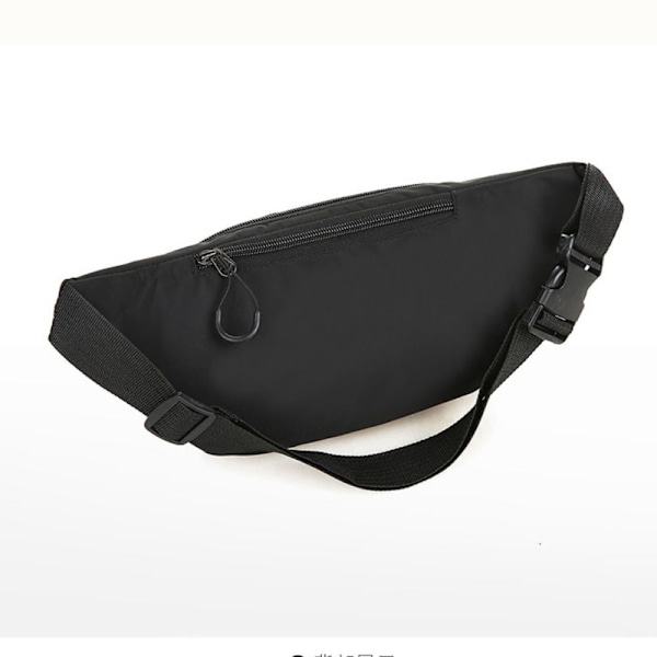 Vattentät sport midjeväska stor kapacitet crossbody bröstväska enfärgad nylon med justerbar rem